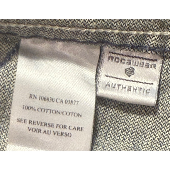 Vintage Rocawear Jean Jacket Hoodie Mens XL Embroidery Zip Sleeves Pockets EUC - Picture 4 of 13